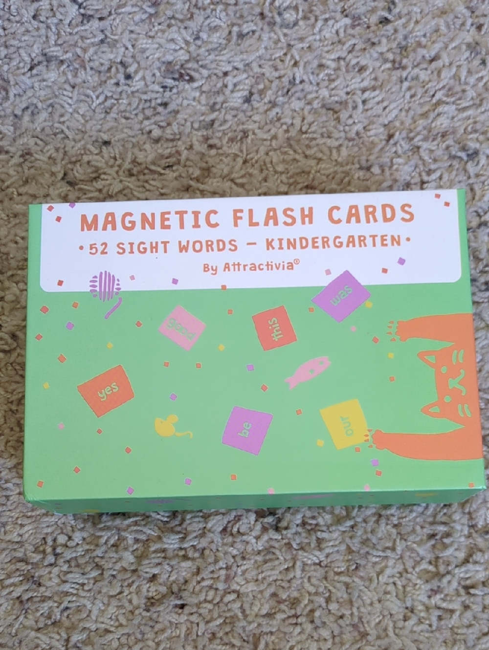 Magnetic Flash Cards — Kindergarten Sight Words (Green)
